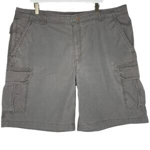 LL Bean Allagash Cargo Shorts Gray Cotton Men's 42W 10" Inseam Natural Fit Gorp